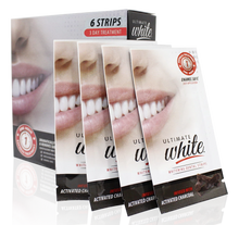 Load image into Gallery viewer, Ultimate White Whitening Dental Strips Infused With Activated Charcoal (3 Day Treatment)