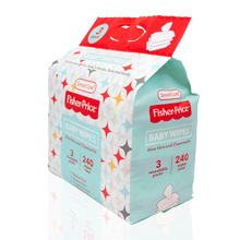 Load image into Gallery viewer, Fisher-Price Baby Wipes 80 Count (3 Pack)