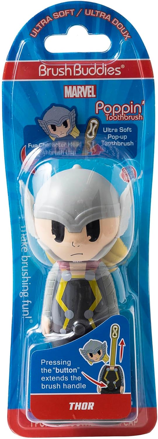 Brush Buddies Marvel Poppin Toothbrushes with Travel Cap