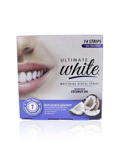 Ultimate White Whitening Dental Strips Infused With Coconut Oil (7 Day Treatment)