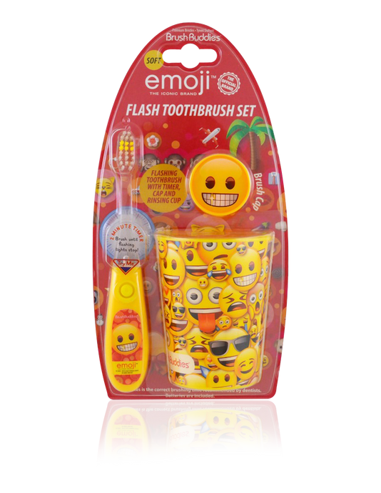 Emoji Flash Toothbrush Gift Set