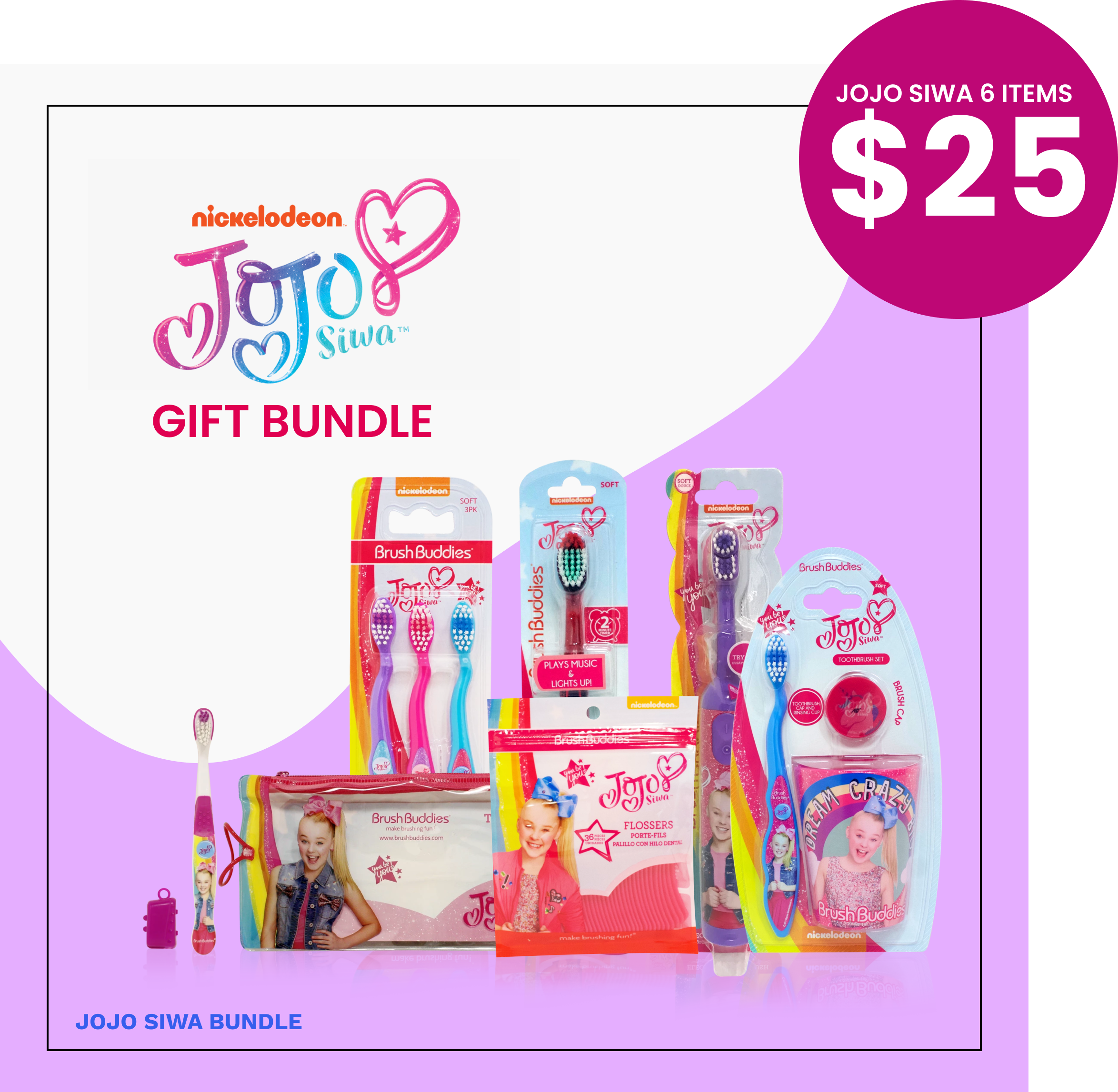 JoJo Siwa GIFT BUNDLE | 6 JoJo Siwa Items in a Bundle – Brush Buddies