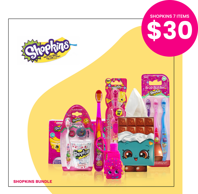 Brush Buddies Shopkins GIFT BUNDLE | 7 Shopkins Items in a Bundle