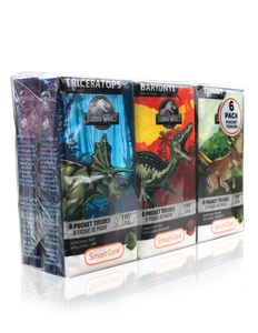 Smart Care Jurassic World Pocket Facial Tissues 6 Pack (new) - Smart Care