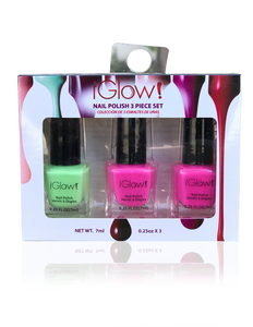IGlow Nail Polish 3Pk (Shades - Green, Pink, Pink)