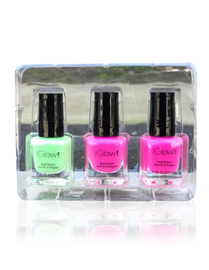 IGlow Nail Polish 3Pk (Shades - Green, Pink, Pink)