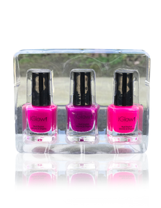 IGlow Nail Polish 3Pk (Shades - Pink, Purple, Pink)