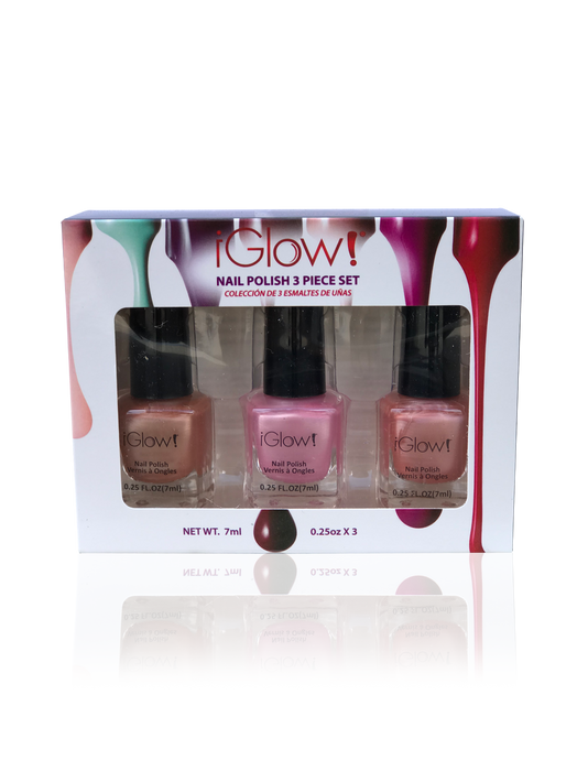IGlow Nail Polish 3Pk (Shades - Peach, Taffy, Peach)
