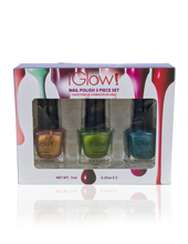 Load image into Gallery viewer, IGlow Nail Polish 3Pk (Shades - Cider, Emerald, Aegean)