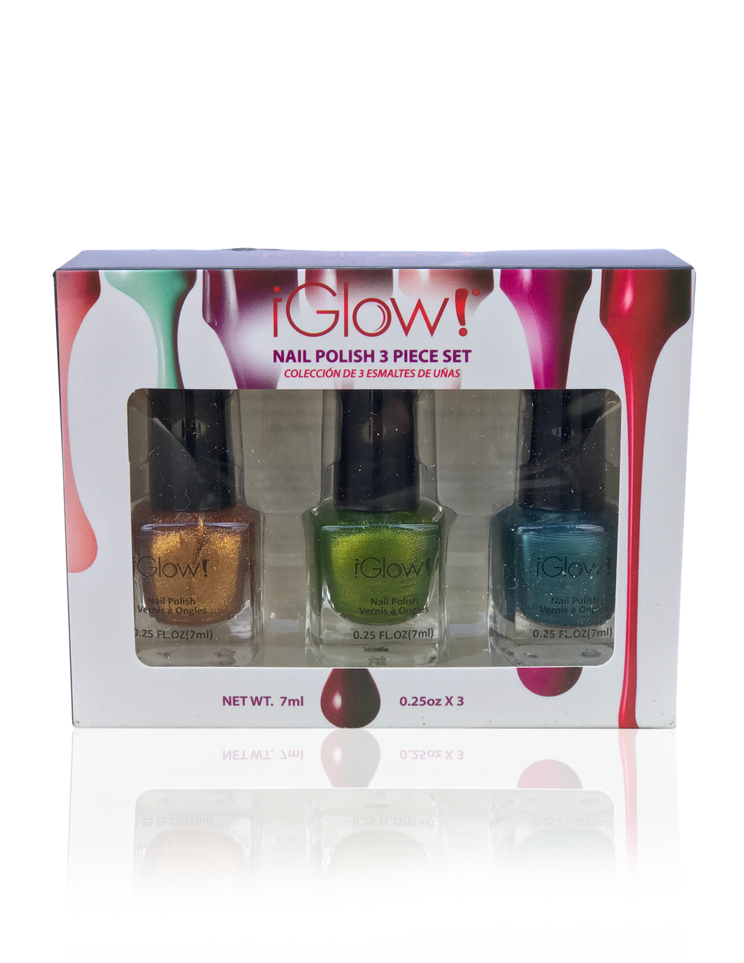 IGlow Nail Polish 3Pk (Shades - Cider, Emerald, Aegean)