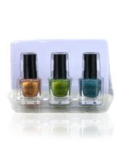 Load image into Gallery viewer, IGlow Nail Polish 3Pk (Shades - Cider, Emerald, Aegean)