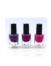 Load image into Gallery viewer, IGlow Nail Polish 3Pk (Shades - Eggplant, Magenta, Hot Pink)