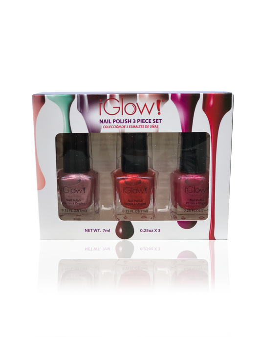 IGlow Nail Polish 3Pk (Shades - Rose, Candy, Punch)