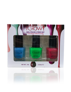 IGlow Nail Polish 3Pk (Shades - Blue, Green, Rose Red)