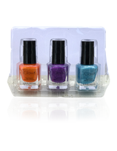 Load image into Gallery viewer, IGlow Nail Polish 3Pk (Sparkle Shades - Tiger, Violet, Sky Blue)