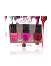 Load image into Gallery viewer, IGlow Nail Polish 3Pk (Shades - Hot Pink, Punch, Red)