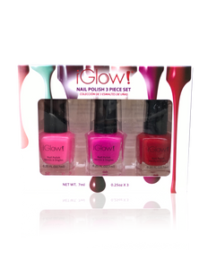IGlow Nail Polish 3Pk (Shades - Hot Pink, Punch, Red)