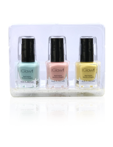 IGlow Nail Polish 3Pk (Shades - Sky Blue, Peach, Daffodil)