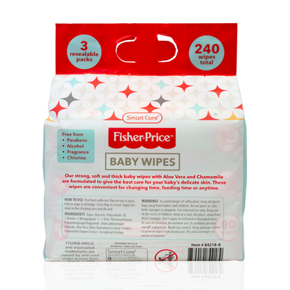 Fisher-Price Baby Wipes 80 Count (3 Pack)