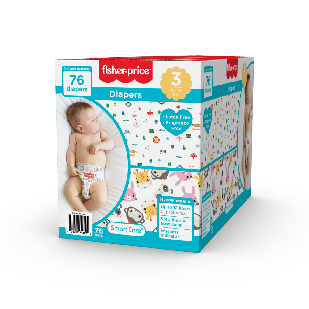 Fisher-Price Diapers - Size 3 (Count 76, 208)