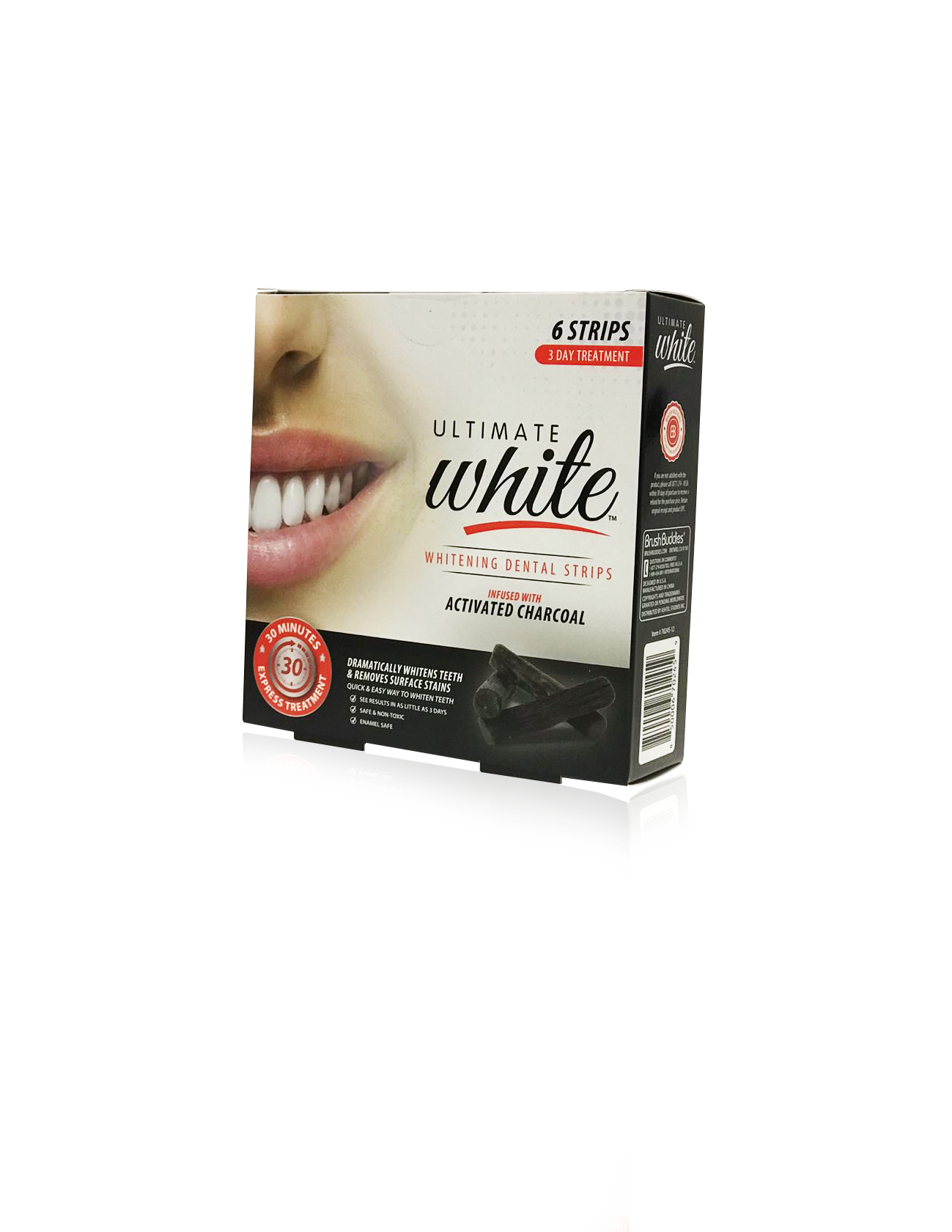 Ultimate White Whitening Dental Strips Infused With Activated Charcoal