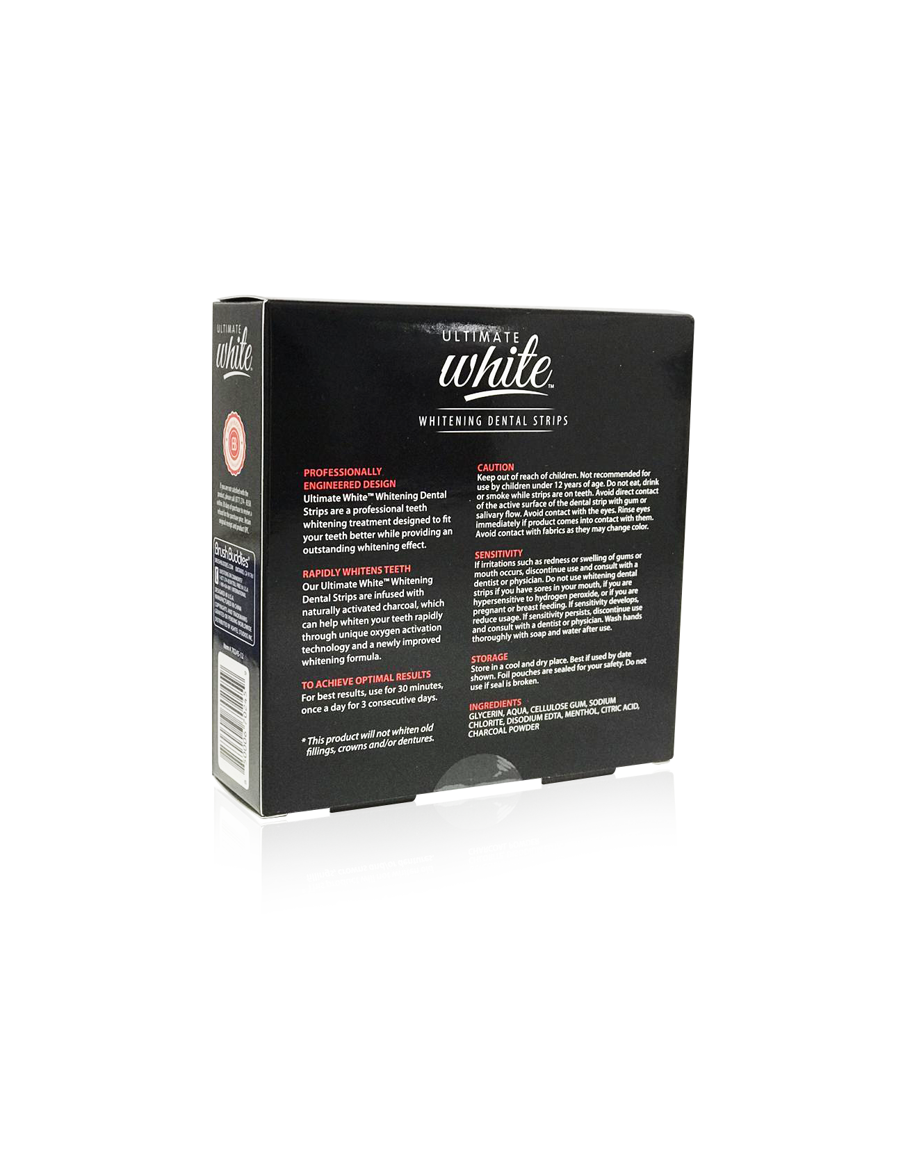 Ultimate White Whitening Dental Strips Infused With Activated Charcoal