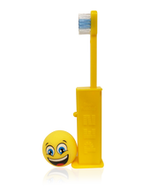 Load image into Gallery viewer, Pez Poppin&#39; Emoji Happy Face Toothbrush