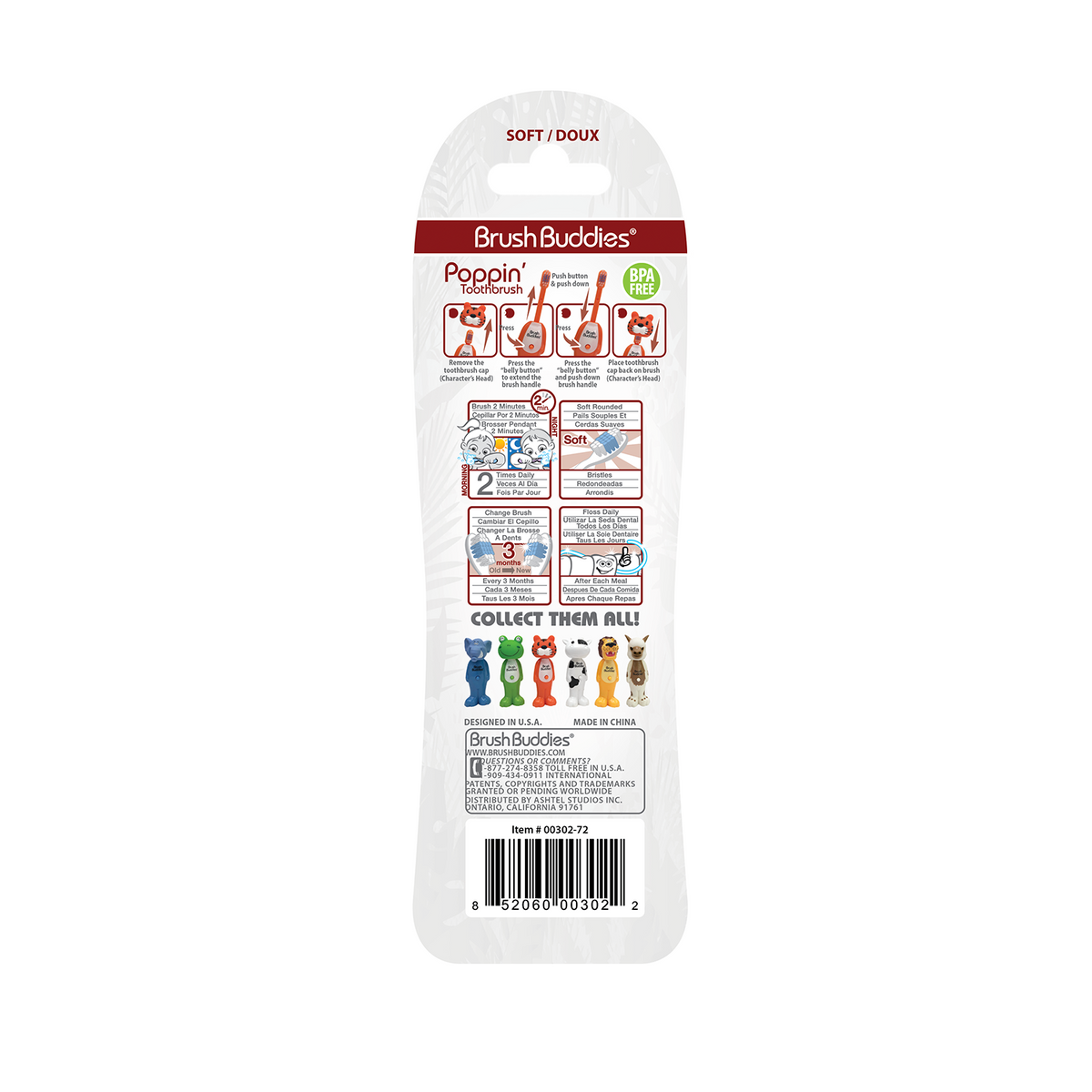 Poppin' Toothy Toby (Tiger) Toothbrush – Brush Buddies